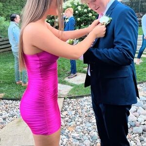 Shimmery Pink Mini Dress